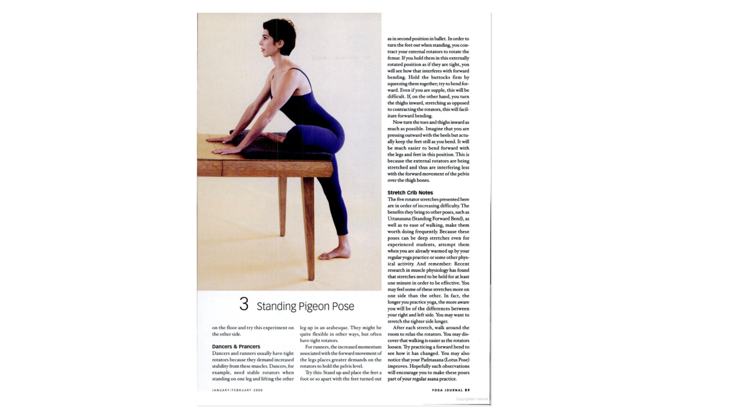 Standing pigeon pose.