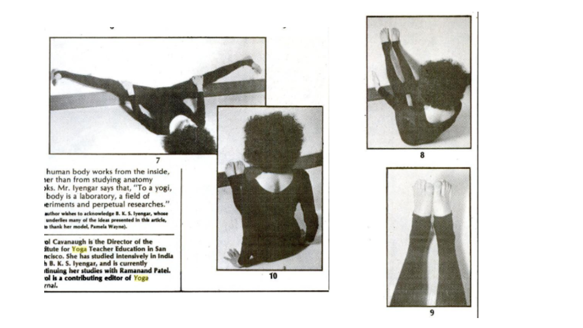Woman practicing wall yoga.