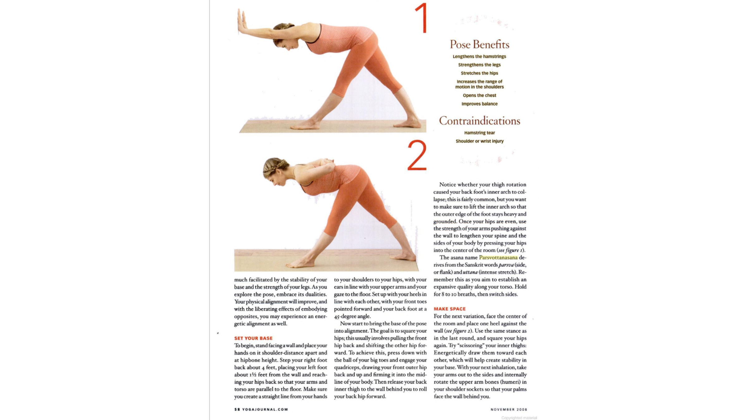 Woman practicing pyramid pose