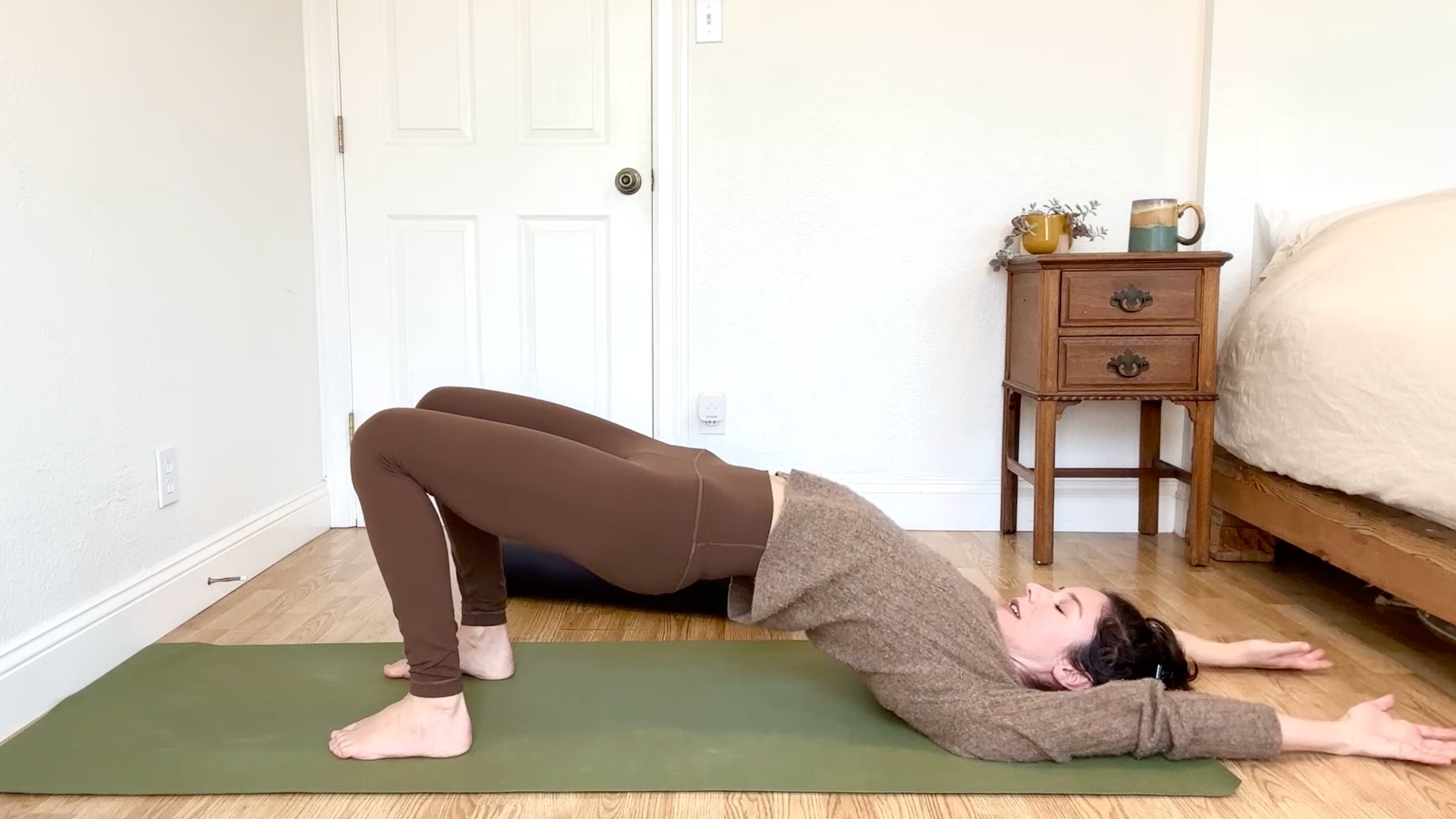 15-Minute Yoga to Ease Stress and Slow Down—Without Standing Up