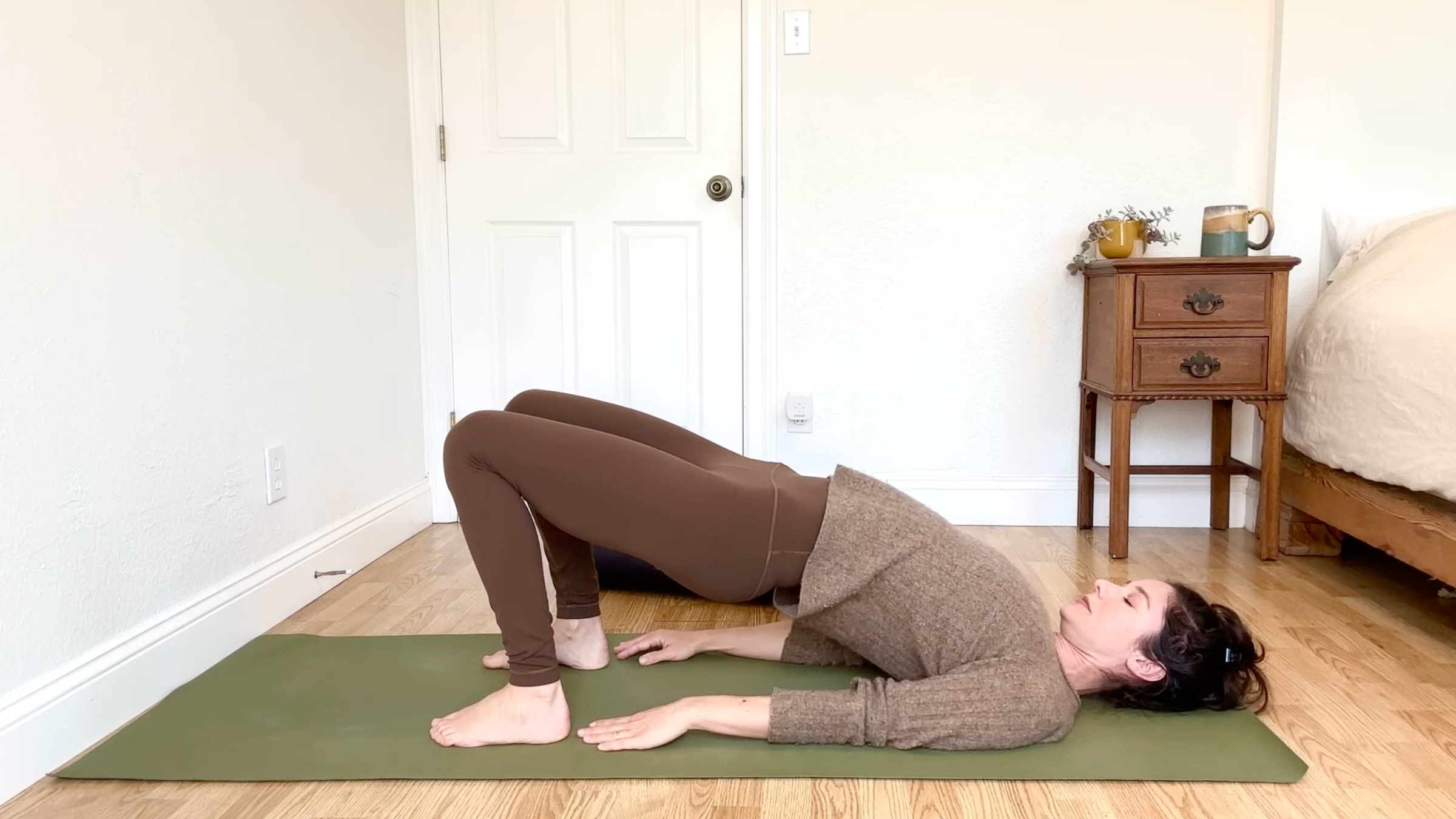 15-Minute Yoga to Ease Stress and Slow Down—Without Standing Up