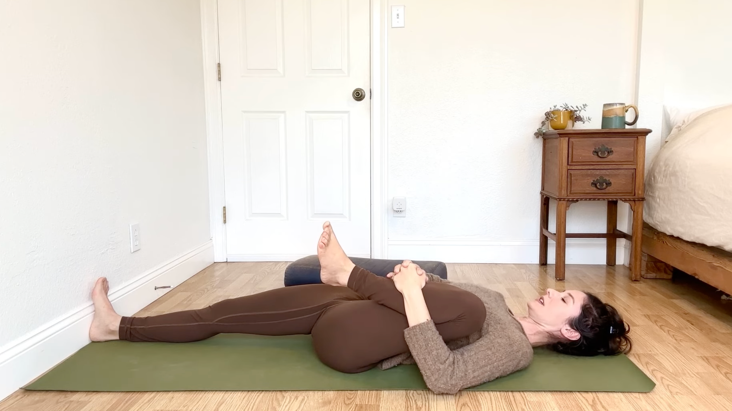 15-Minute Yoga to Ease Stress and Slow Down—Without Standing Up