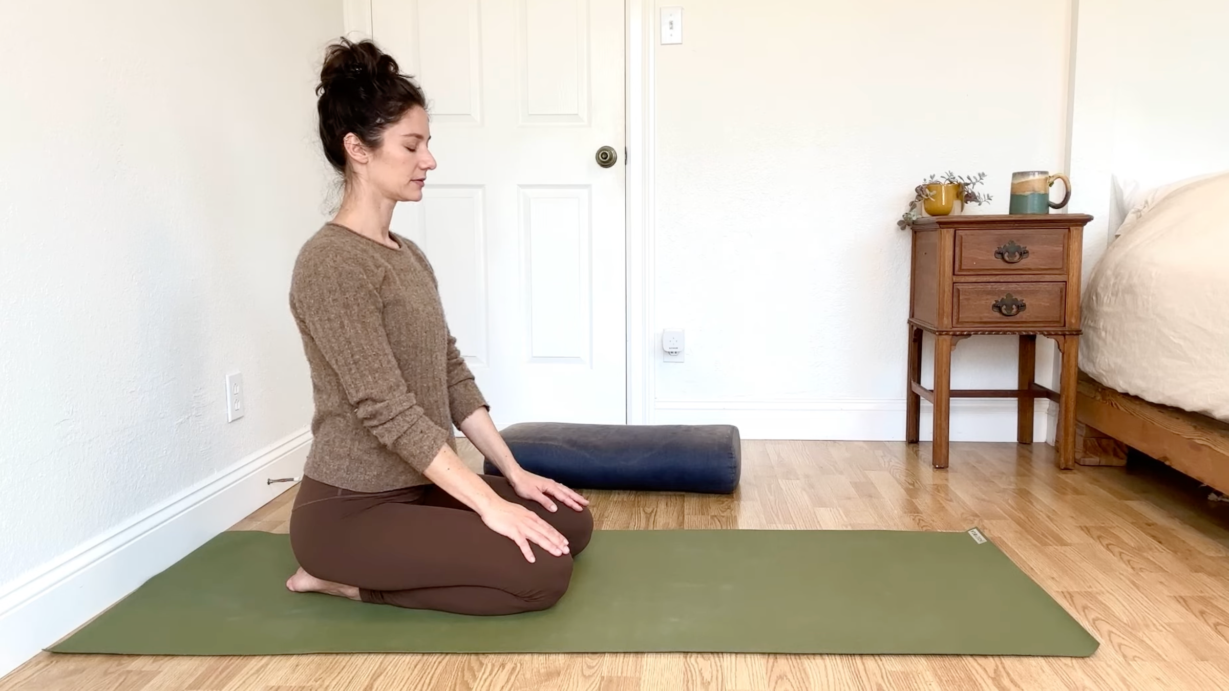 Yoga teacher Michelle Martone in Thunderbolt, part of her gentle yoga practice