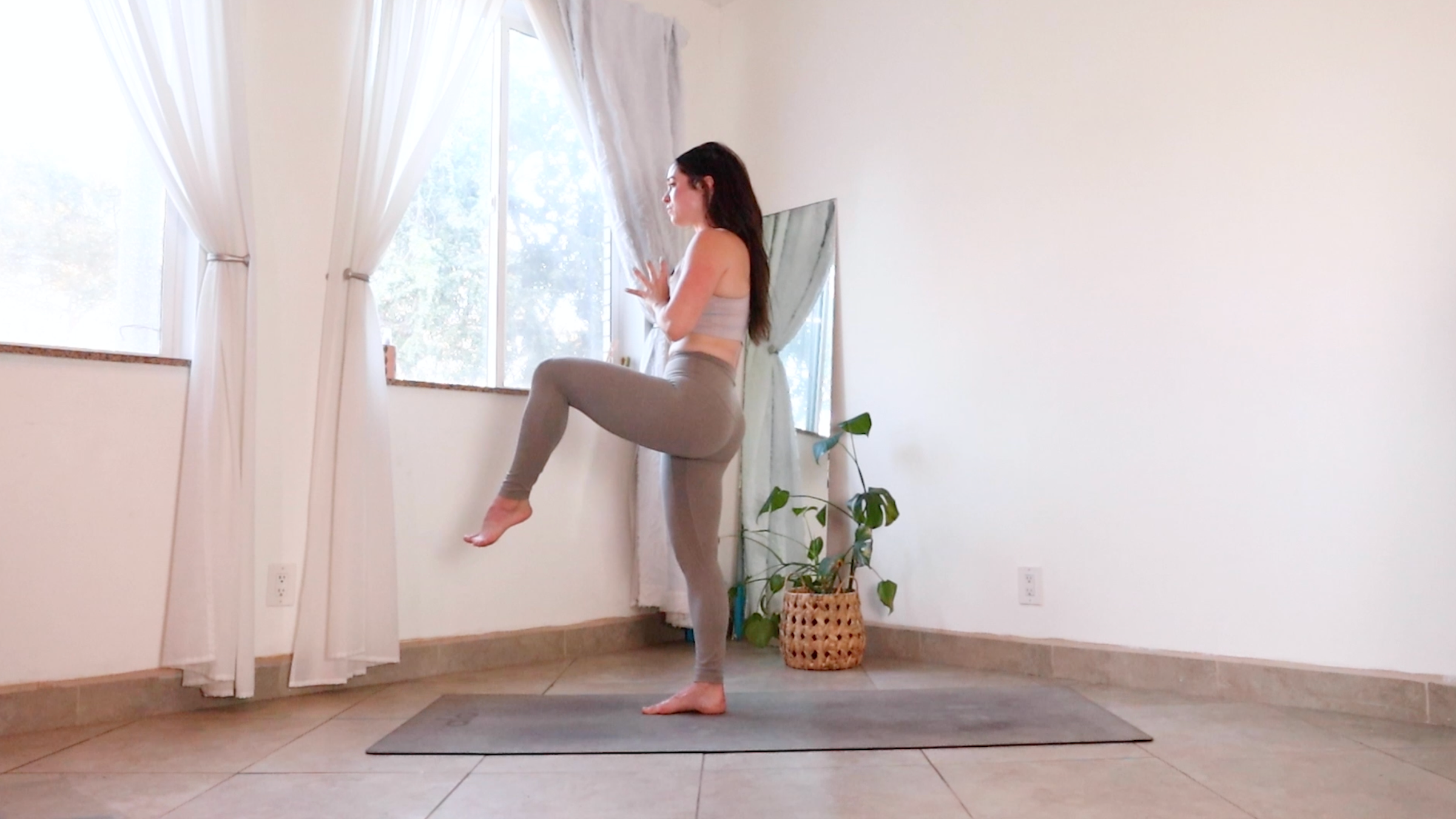 Teacher Daria LeGrand in Stork Pose