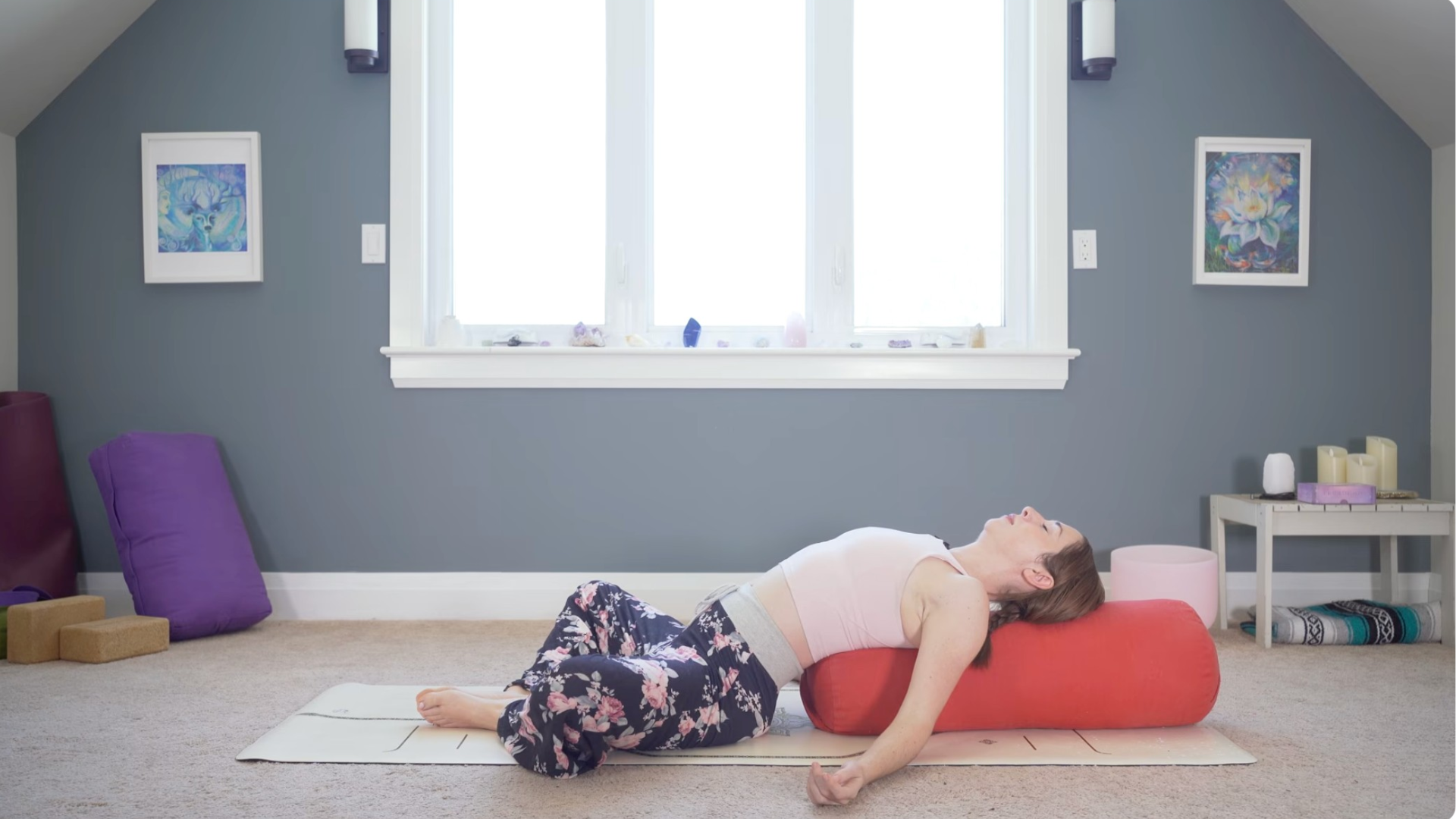 Woman lying on her back 