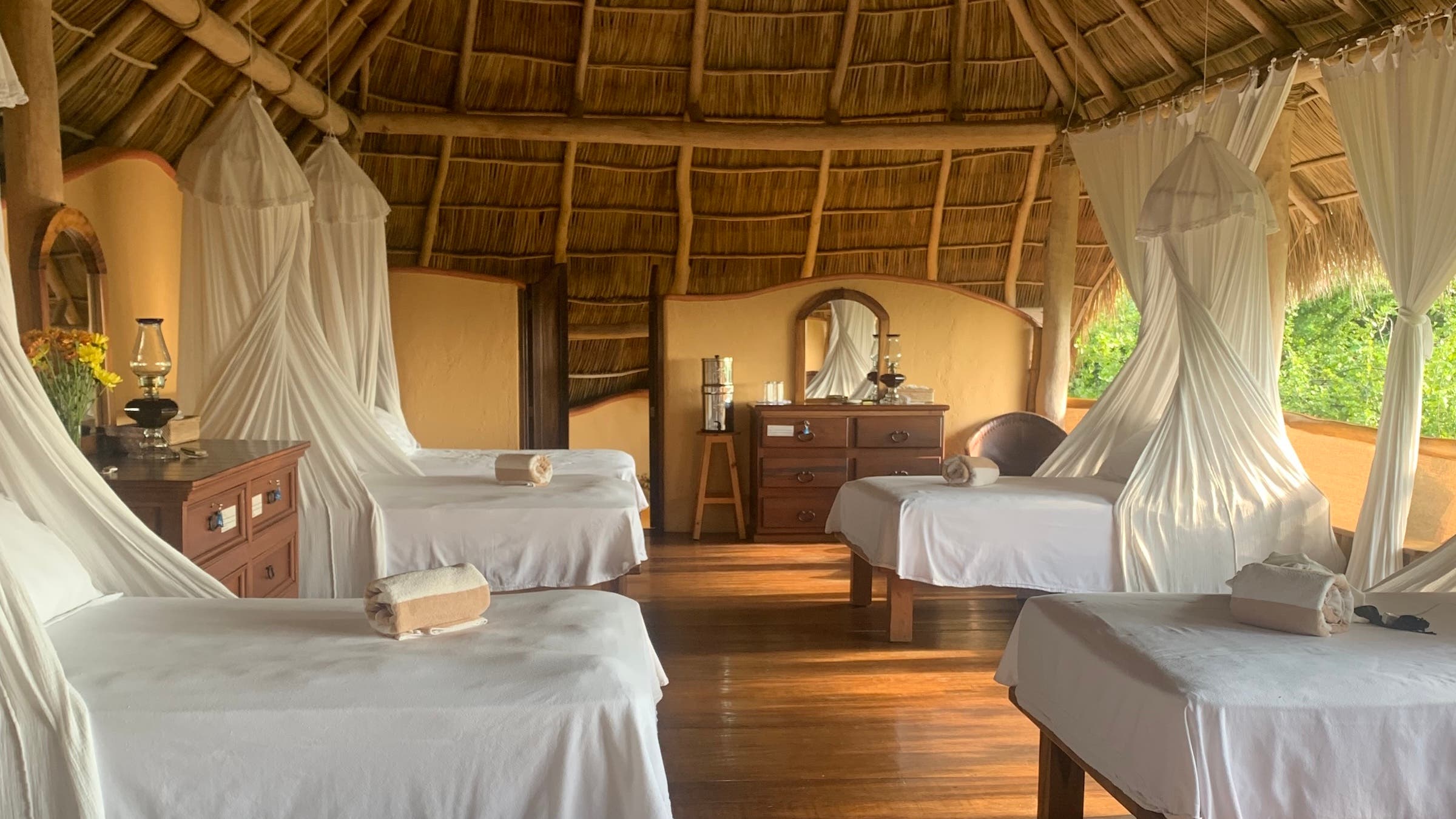 A room at Haramara, one of many yoga retreats in Mexico