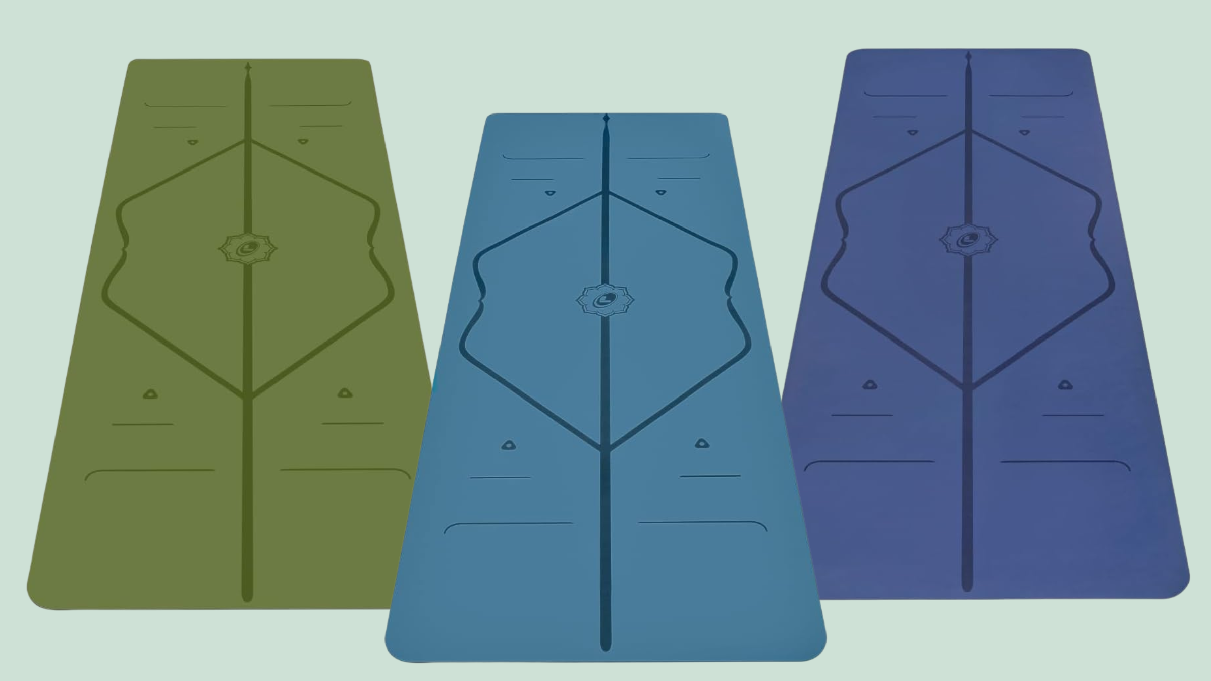 Three Liforme yoga mats, one of our Amazon Prime Day picks
