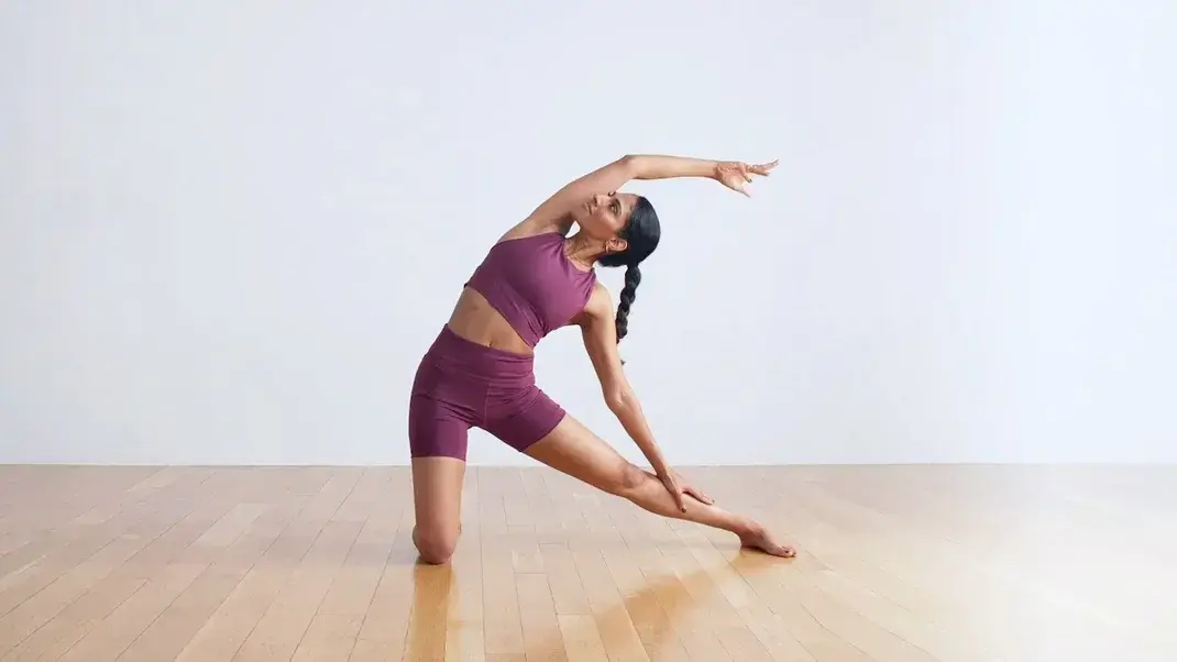 Woman's Gate Pose, one of the best poses for those learning how to breathe better