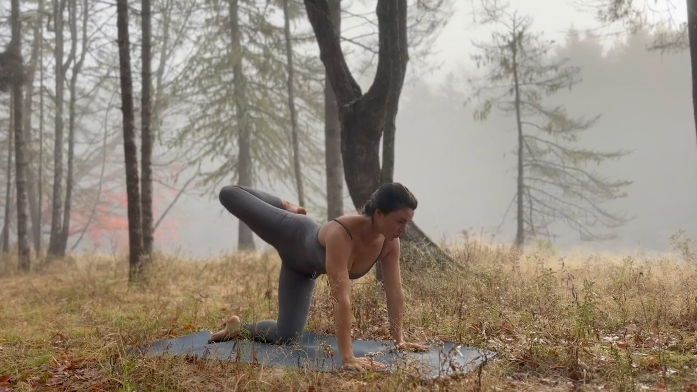 Teacher Emily Baltzer does hip circles