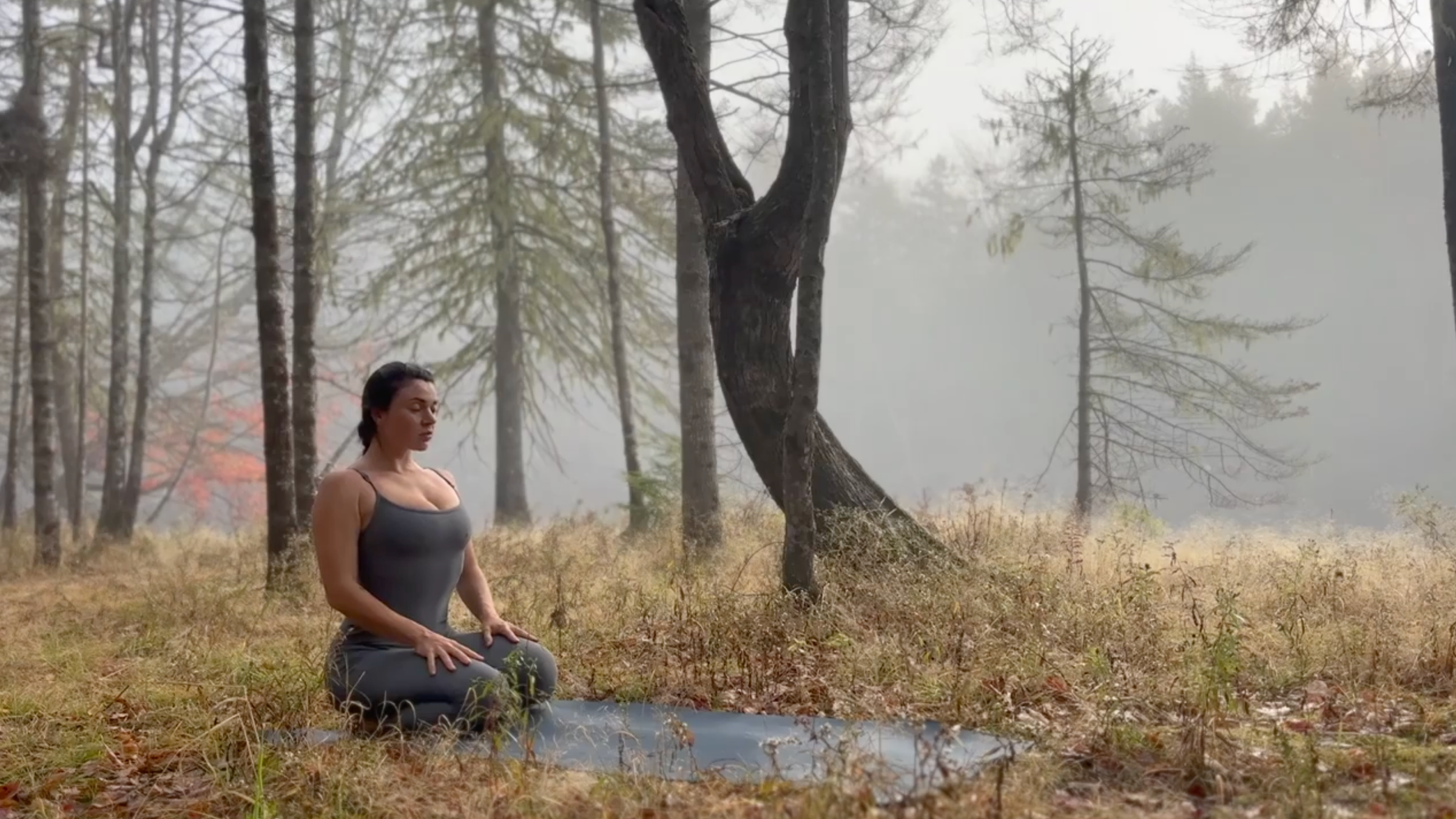 Teacher Emily Baltzer wears the Thunderbolt, part of her gentle morning yoga routine