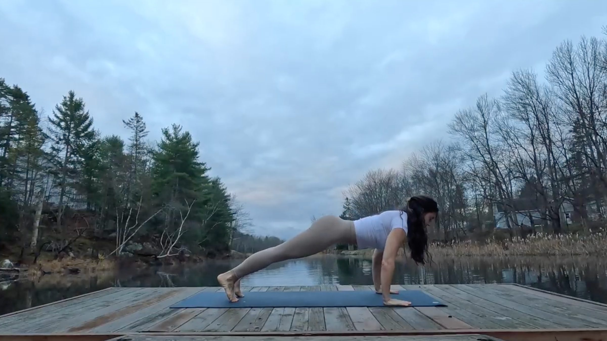 Teacher Emily Baltzer in Plank Pose