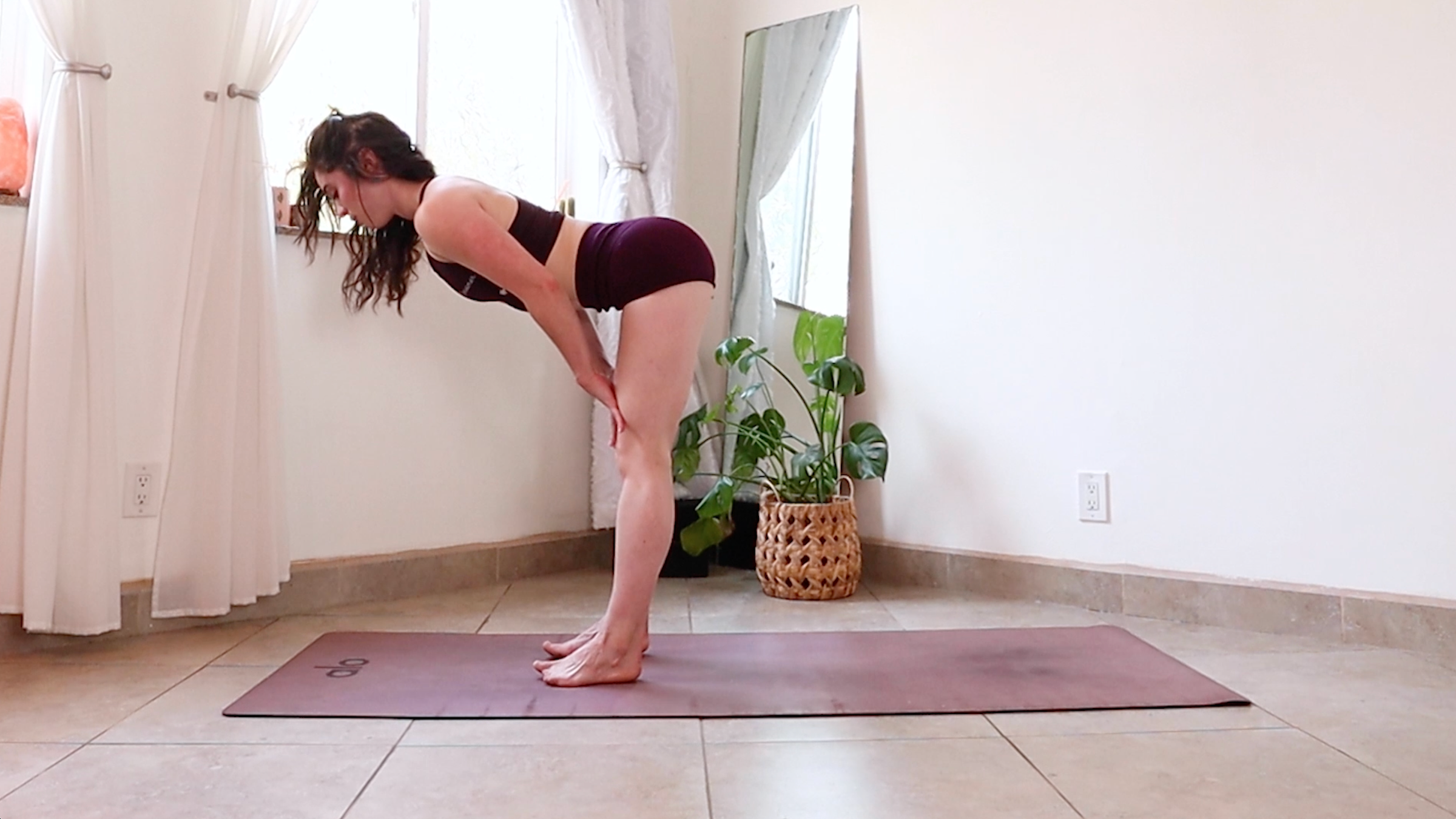 Yoga teacher Daria LeGrand in the midway lift