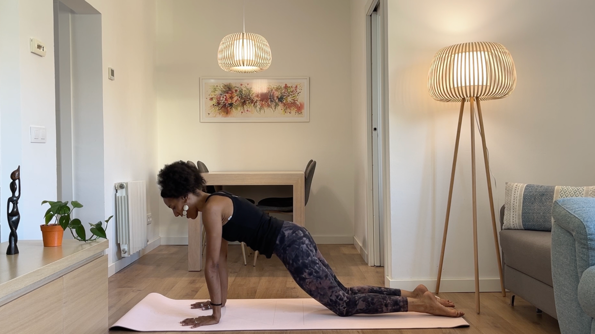 Knees-down plank