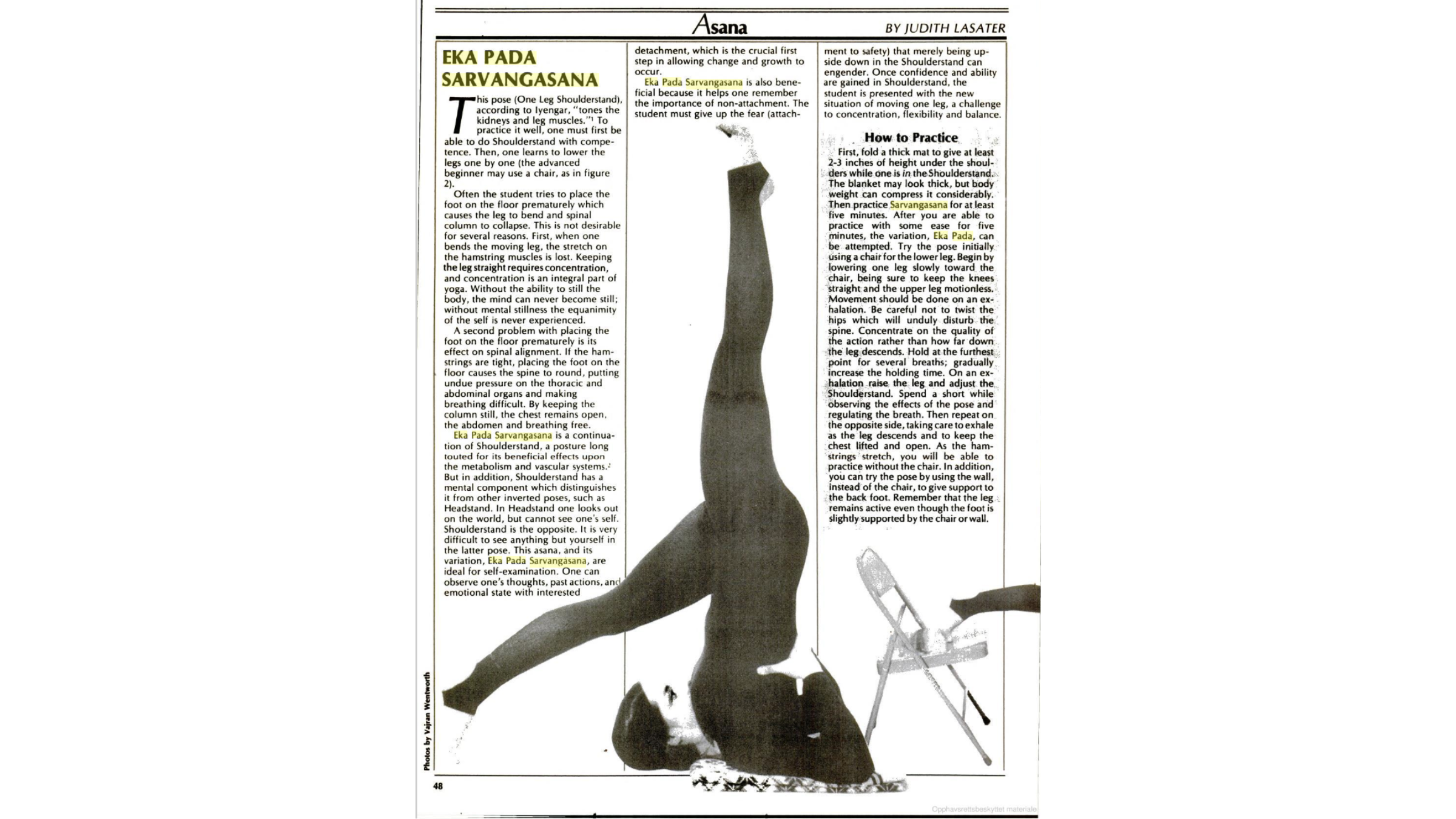 Image of woman practicing Eka Pada Sarvangasana.