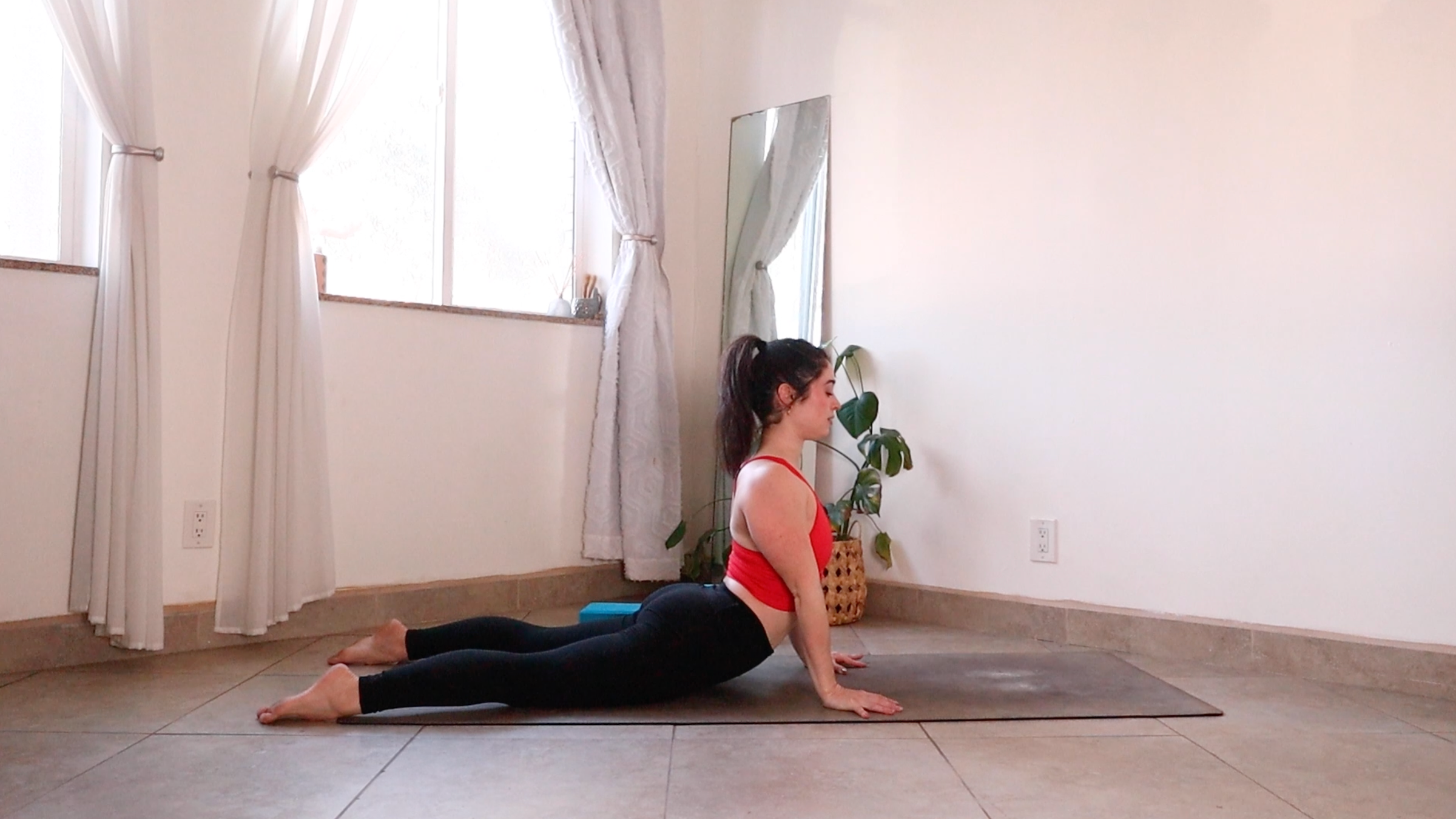 Yoga teacher Daria LeGrand in Cobra Pose