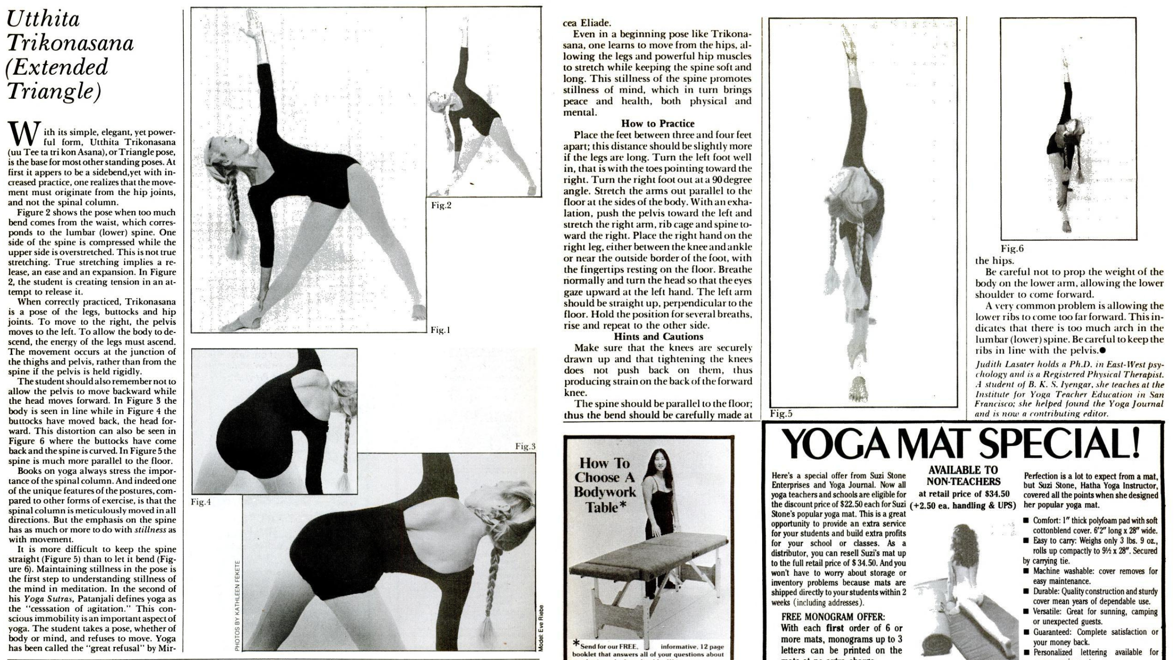 Diagram of a woman in triangle pose, or Trikonasana