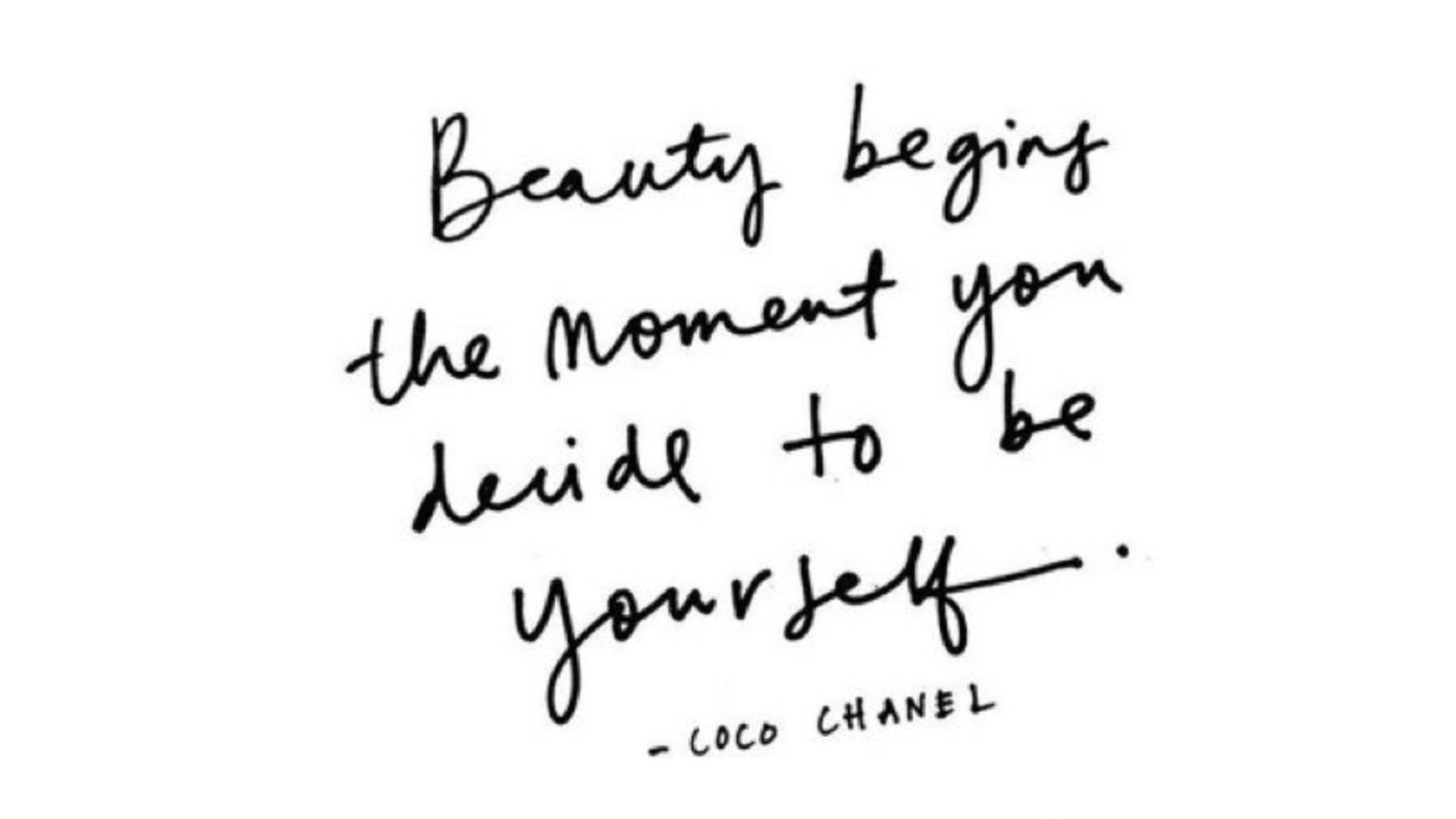 Black and white quote about being yourself