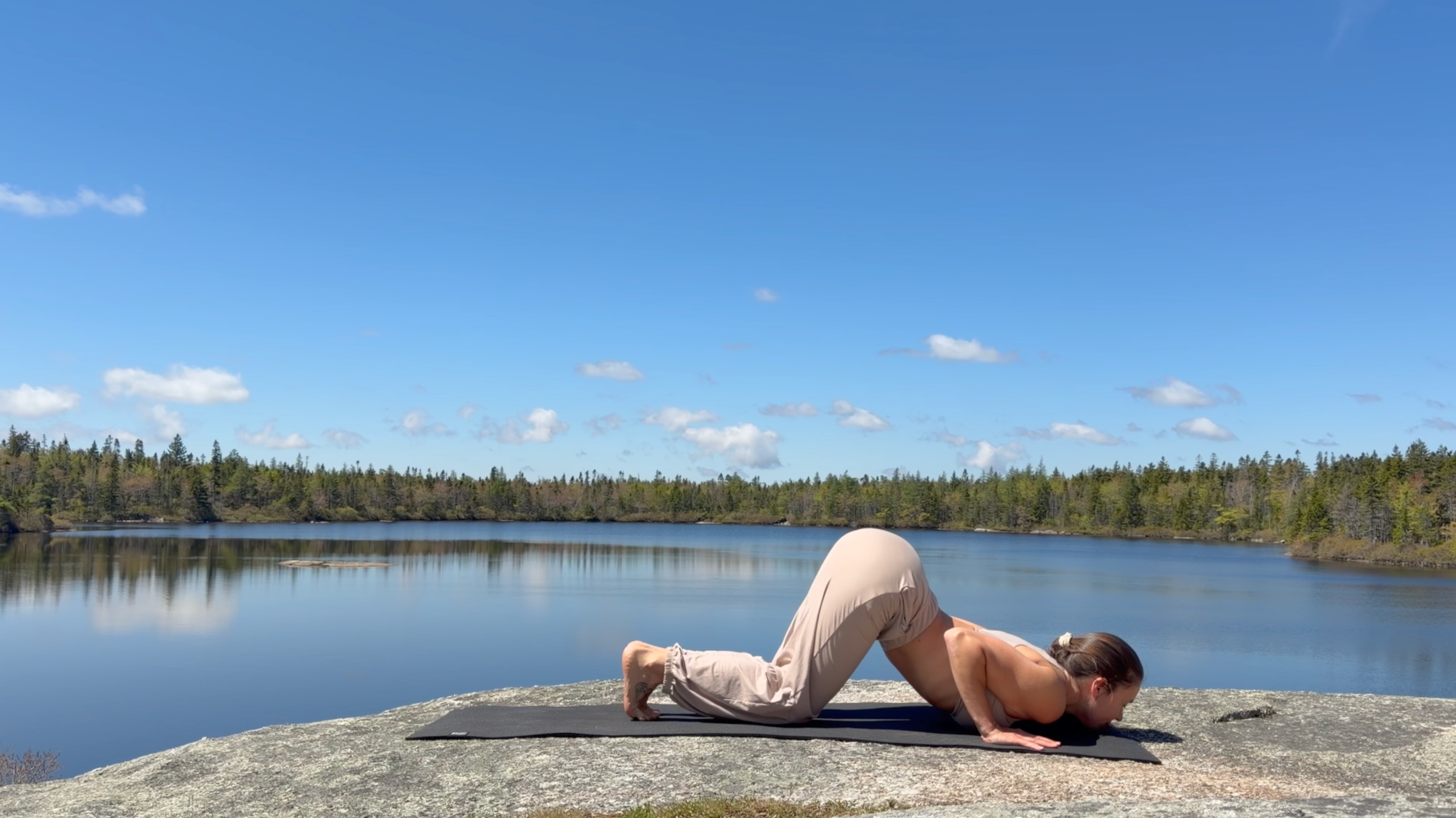 Yoga teacher Emily Baltzer in Knees Chest Chin
