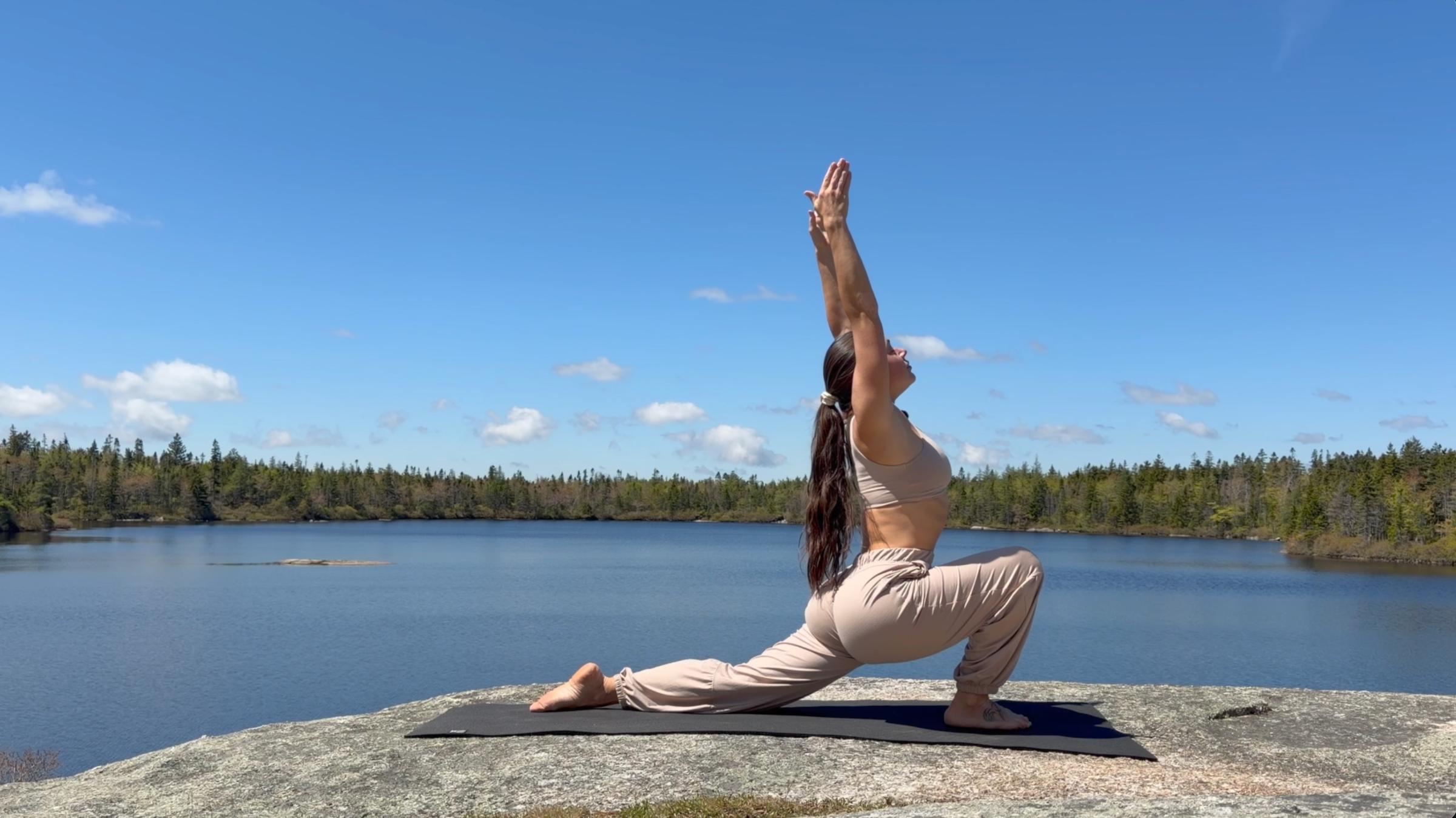 Yoga teacher Emily Baltzer in Low Lunge