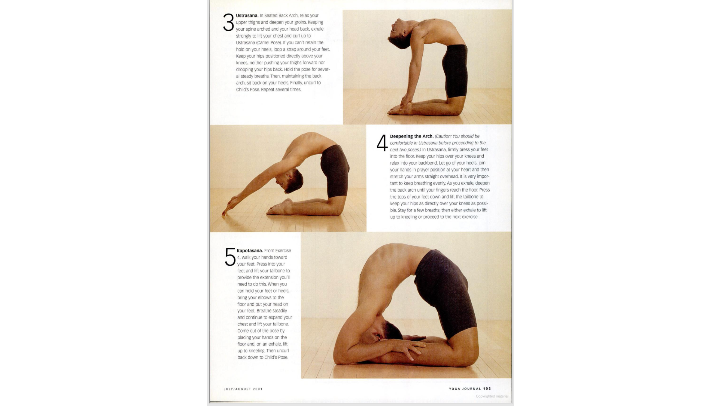 Person warming up for Kapotasana in yoga.