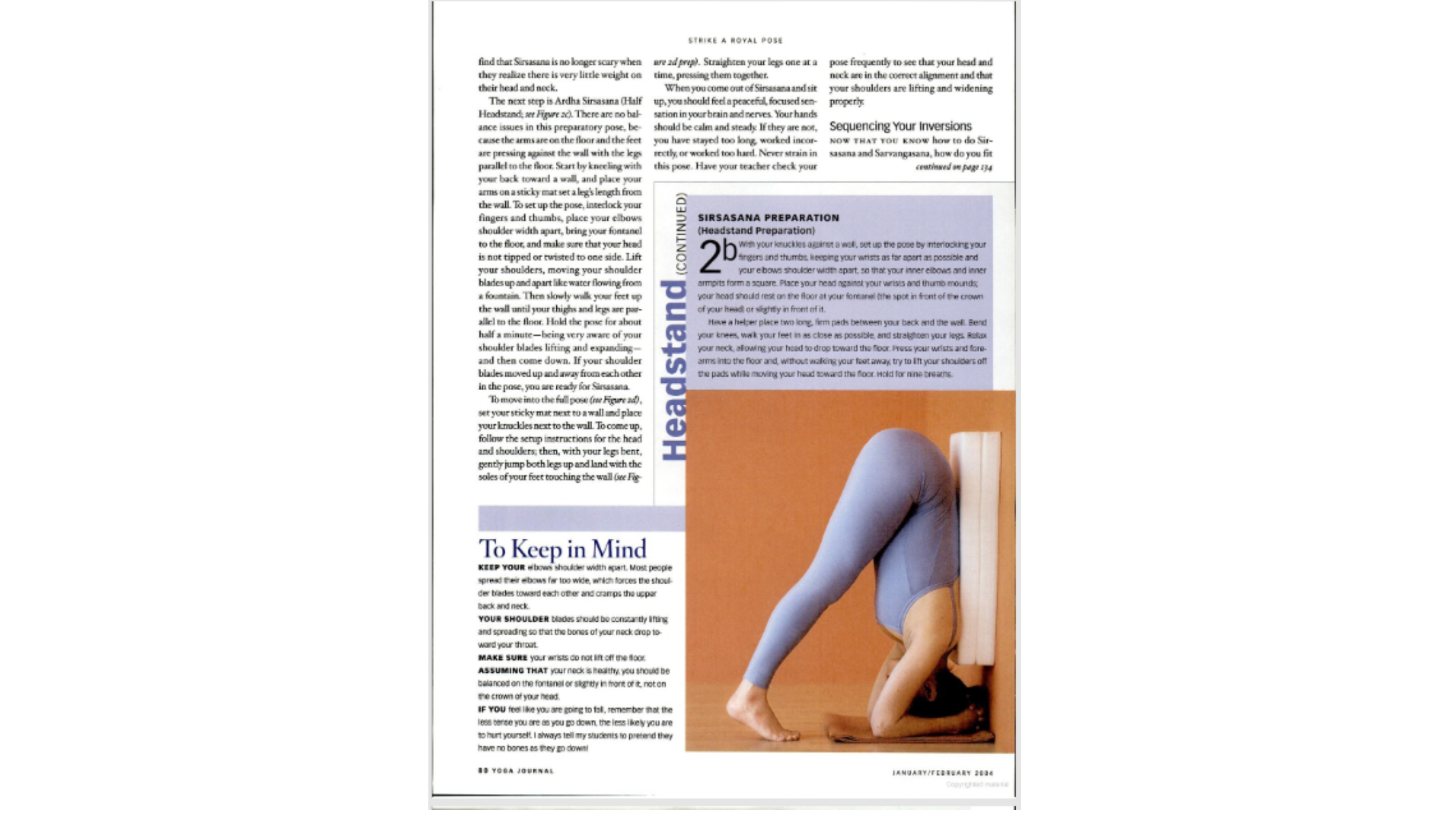 Woman preparing for Headstand in yoga.