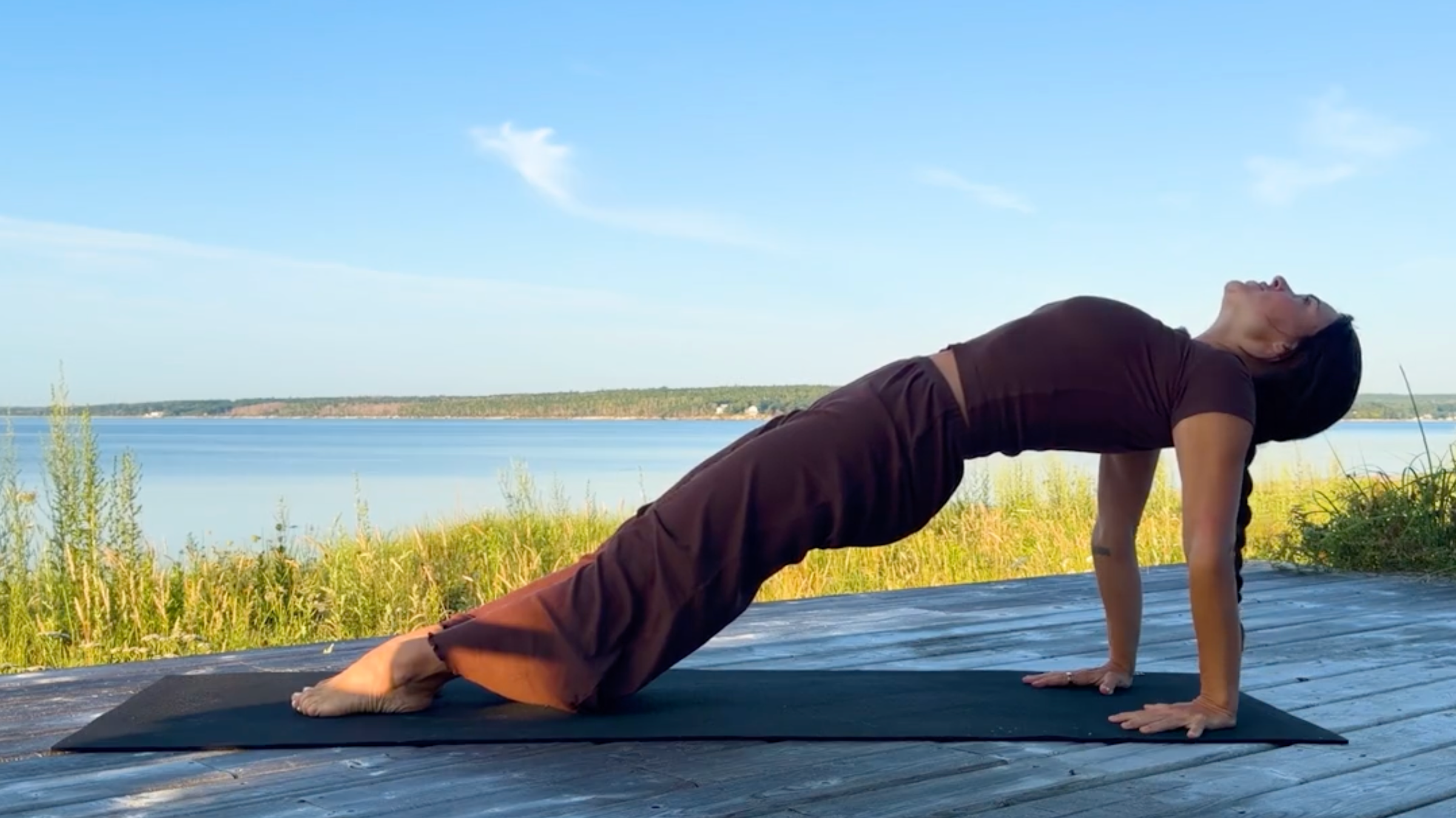 Teacher Emily Baltzer in Upward Plank