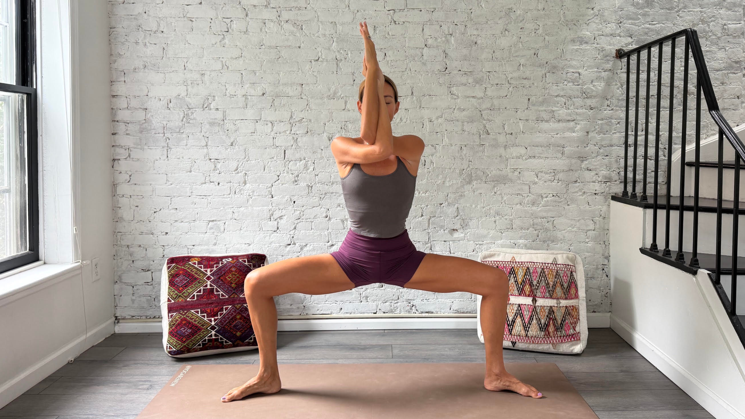 Lindsey Rozmes practicing Goddess Pose.