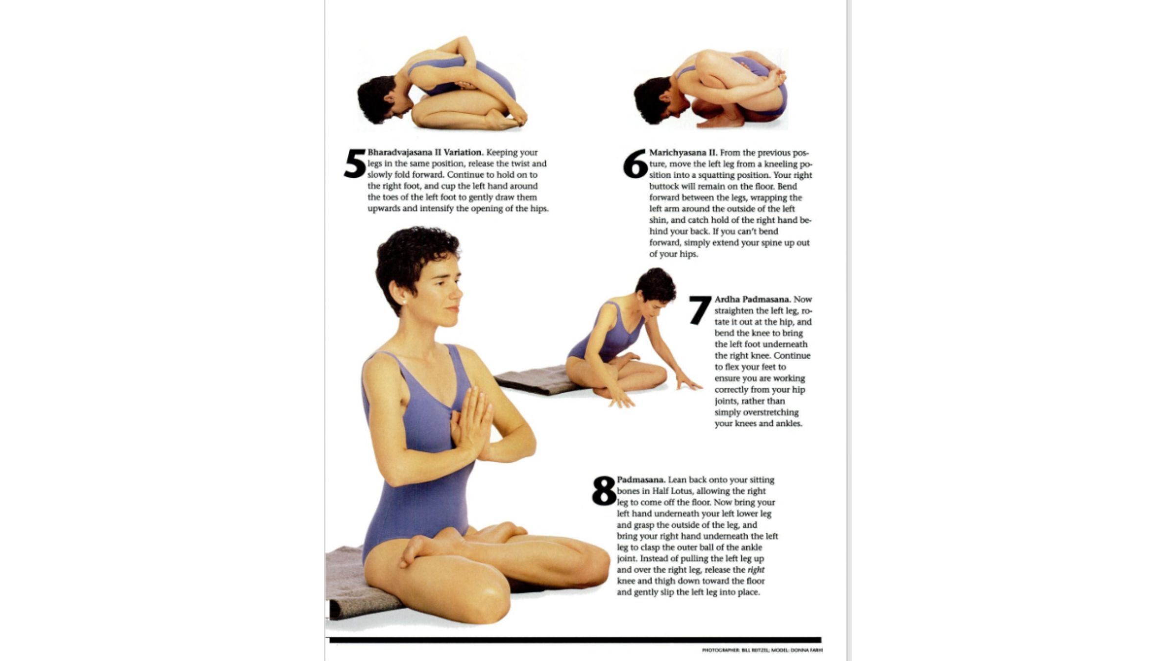 Woman practicing how to sit in Padmasana, Lotus Pose.
